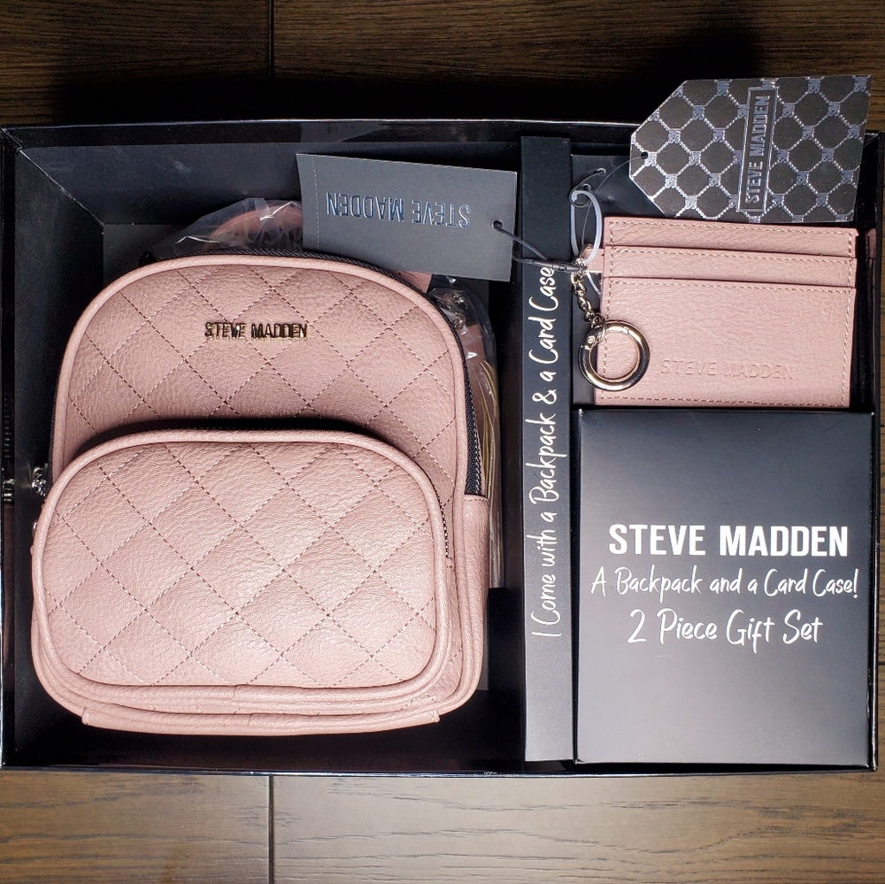 Steve Madden Pink Backpack and Card Case
